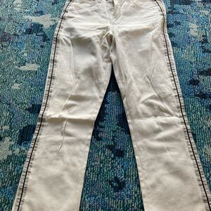 L'AGENCE Cream Pants with Black Accents